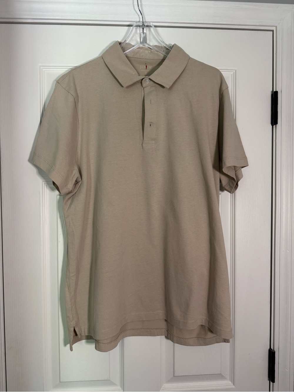 J. Crew Sueded Jersey Cotton Polo Shirt - XL Slim - Tan
